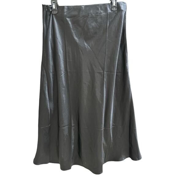 ALCEA ROSEA Women High Waist Silky Satin Midi Skirt Elastic Size L - Picture 6 of 11